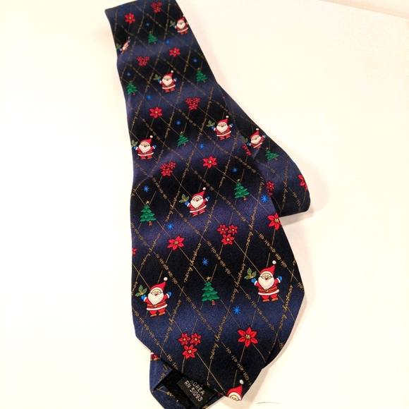Hallmark Licensed Silk Christmas Santa Tie Ho Ho - Picture 3 of 7